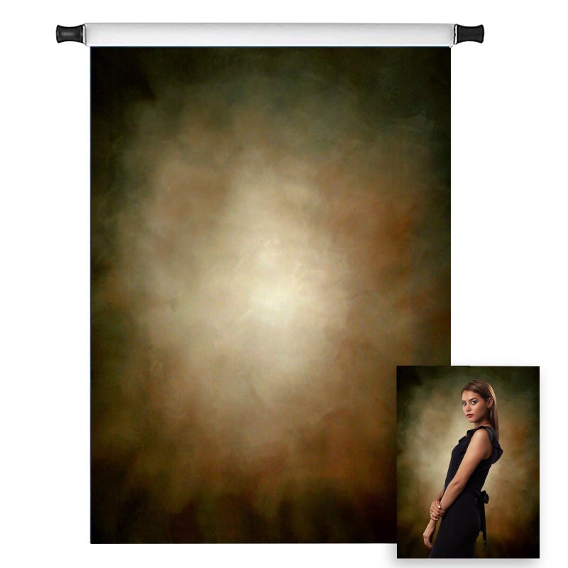 Kate 10ft(W) x10ft(H) Abstract Photography Backdrops Microfiber Brown Green Portrait Photography Studio Background(More Green) - Image 1